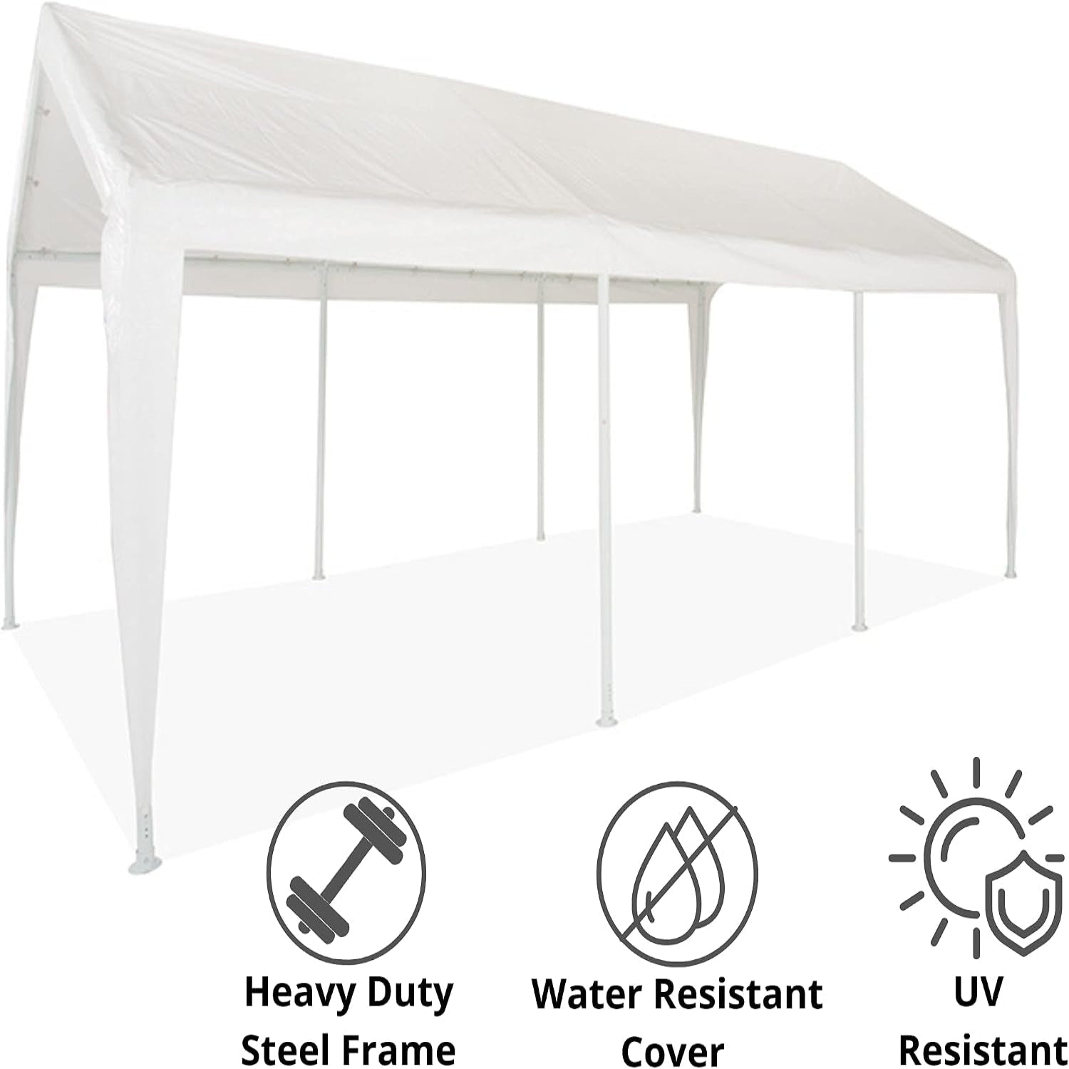 Canopy 11'X20' Portable Garage Fully Enclosed All Season Carport Canopy