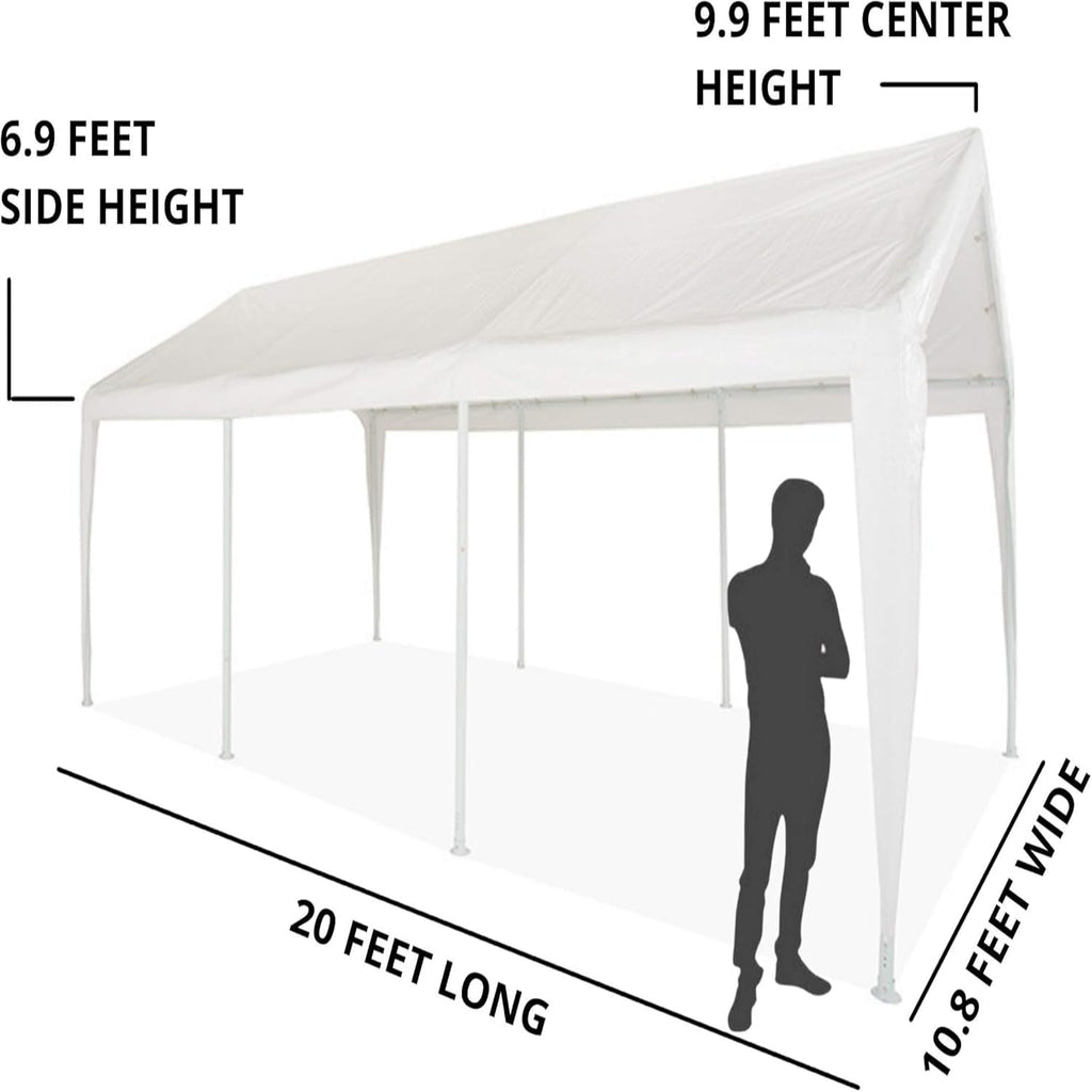 Canopy 11'X20' Portable Garage Fully Enclosed All Season Carport Canopy