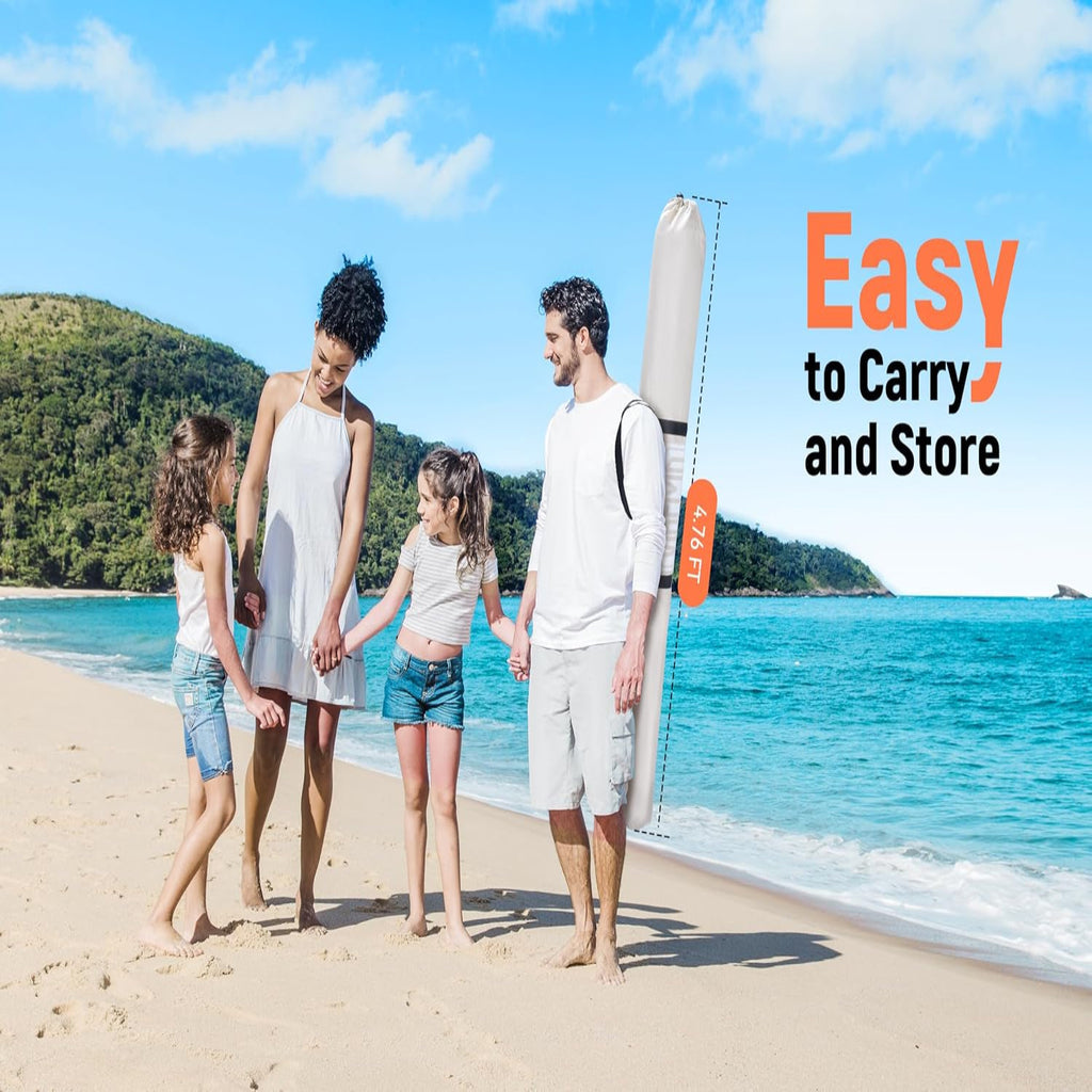 Beach Cabana 6.2'X6' Canopy, Fast Set up and Take Down, UPF 50+ UV Protection, Rainproof Beach Umbrella Shelter with Half Side Wall for Outdoor Patio Backyards Alfresco Eateries Pools Cafes Picnic