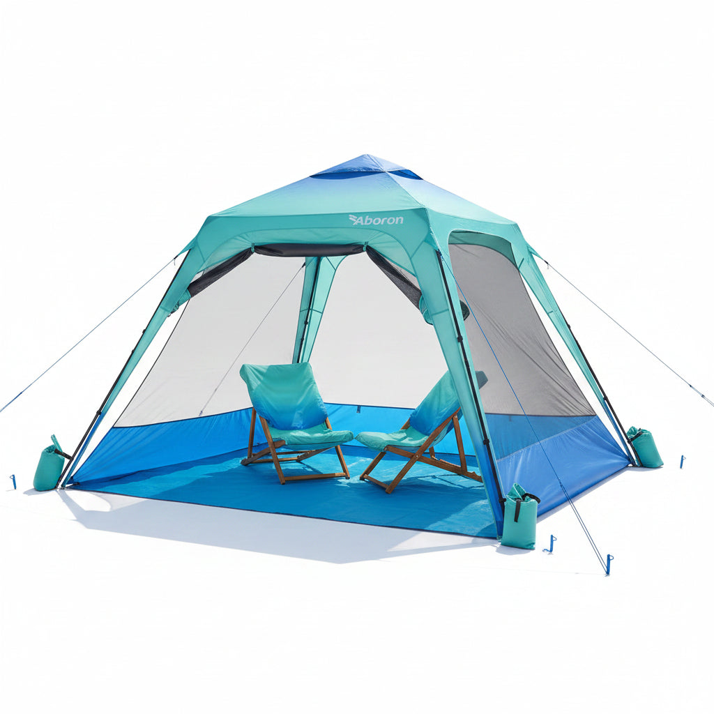 Beach Cabana 10 Ft. X 10 Ft. Beach Canopy Tent W/Sidewall UPF50 plus Protection Sun Shelter Beach Cabana Canopy Umbrella